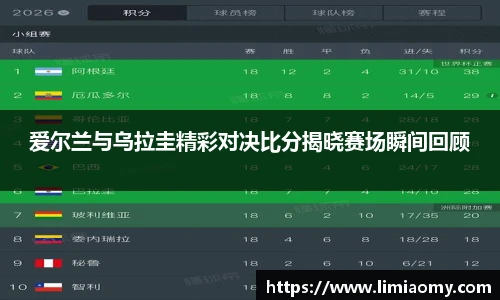 爱尔兰与乌拉圭精彩对决比分揭晓赛场瞬间回顾